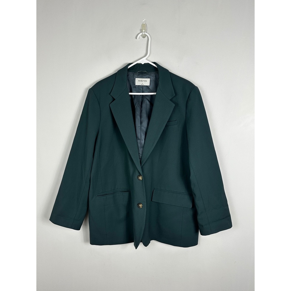 Aritzia Babaton Vogue Blazer Green Green Womens Sz 3 / XL Oversize Wool Business